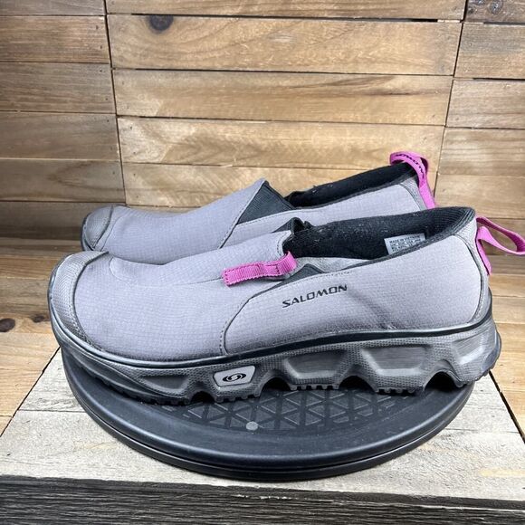 Salomon Womens Size 10 RX Snow Moccasin Slip On Sneakers Gray Contagrip - Picture 3 of 10